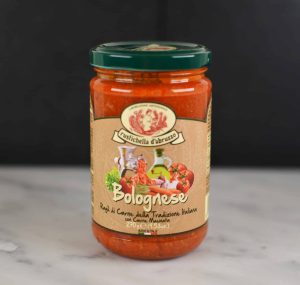 Ragù alla Bolognese fra Rustichella d'Abruzzo er en smakfull og klassisk kjøttsaus med de beste ingrediensene som passer perfekt til pasta.
