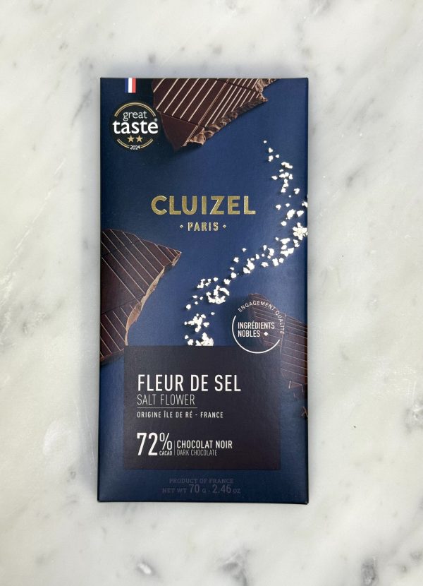 CLUIZEL TABLETTE NOIR 72% A LA FLEUR DE SEL DE L'ILE DE RÉ