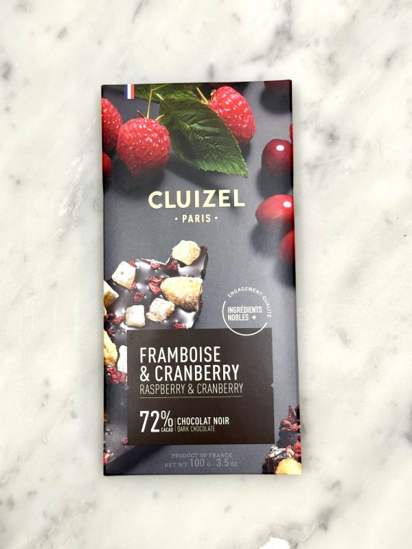 CLUIZEL TABLETTE FRAMBOIS & CRANBERRY 100G